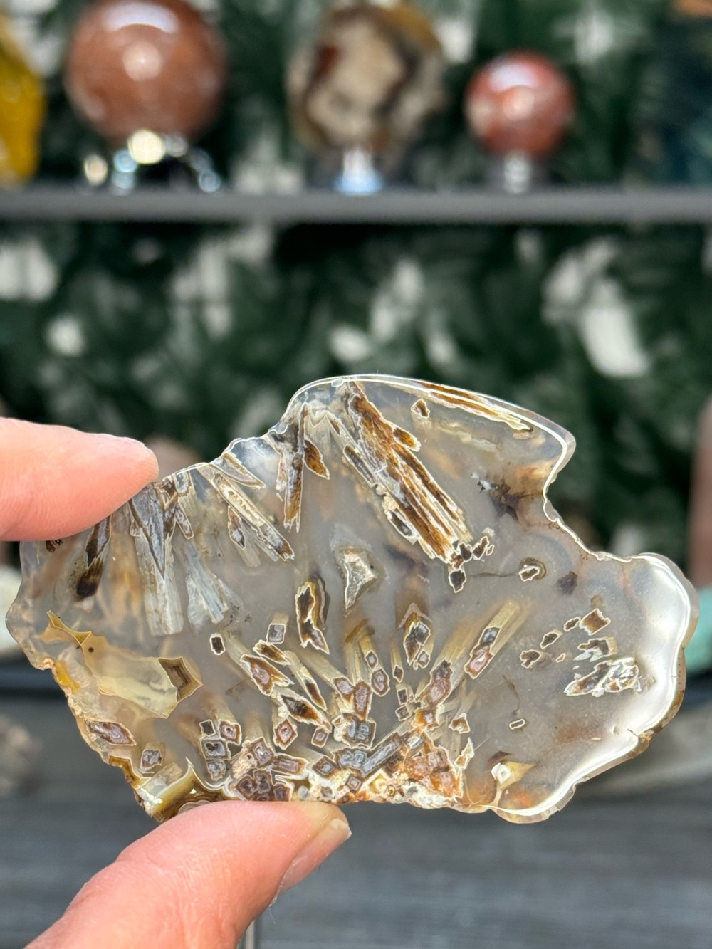 Turkish stick agate Hand Polished Agate Slab Slice -